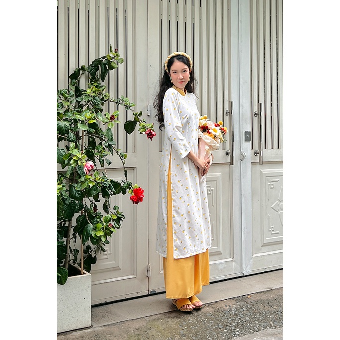 Sumire Store Áo dài linen hoa Ý Nhiên