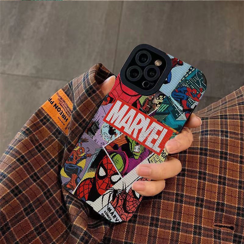 Ốp Điện Thoại Hình Spiderman Hoạt Hình Phong Cách Âu Mỹ Cho iPhone 11 / 12 / 13 / 14 pro max