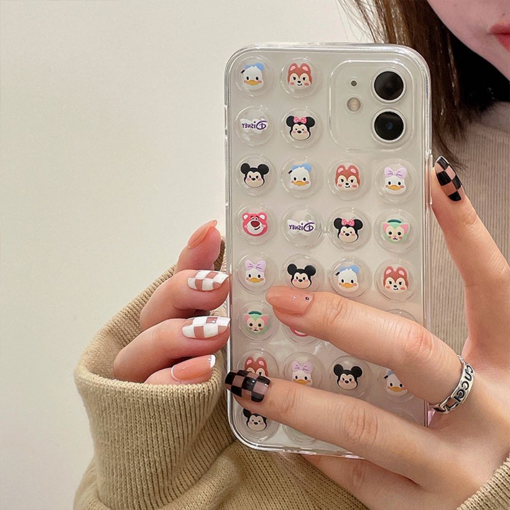 Ốp Điện Thoại TPU Mềm Trong Suốt Hình Mickey / Winnie 3D Dễ Thương Cho IPhone 14 13 12 11 Pro Max 14 Plus