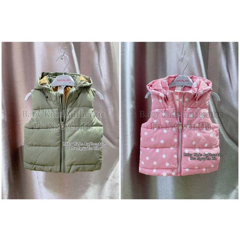 Áo gile phao trần bông baby sz 6/9m 9/12m