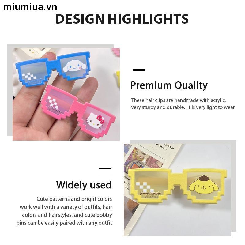 miumiuaKẹp Tóc Hình Mắt Kính Sanrio Dễ Thương Phong Cách Hàn Quốc Cho Cặp Đôi