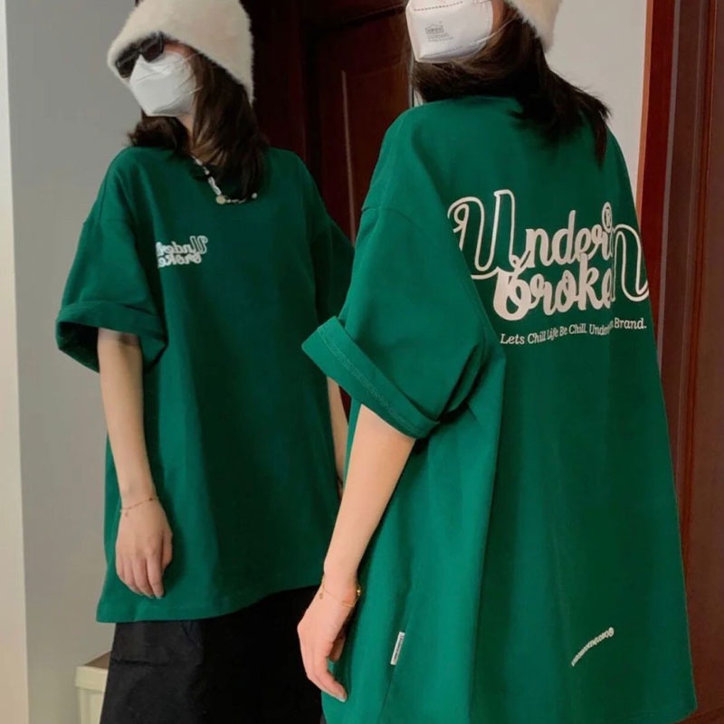 Áo Thun Dáng Rộng In Chữ Phong Cách retro Mỹ Thời Trang Xuân Hè Dành Cho Nữ