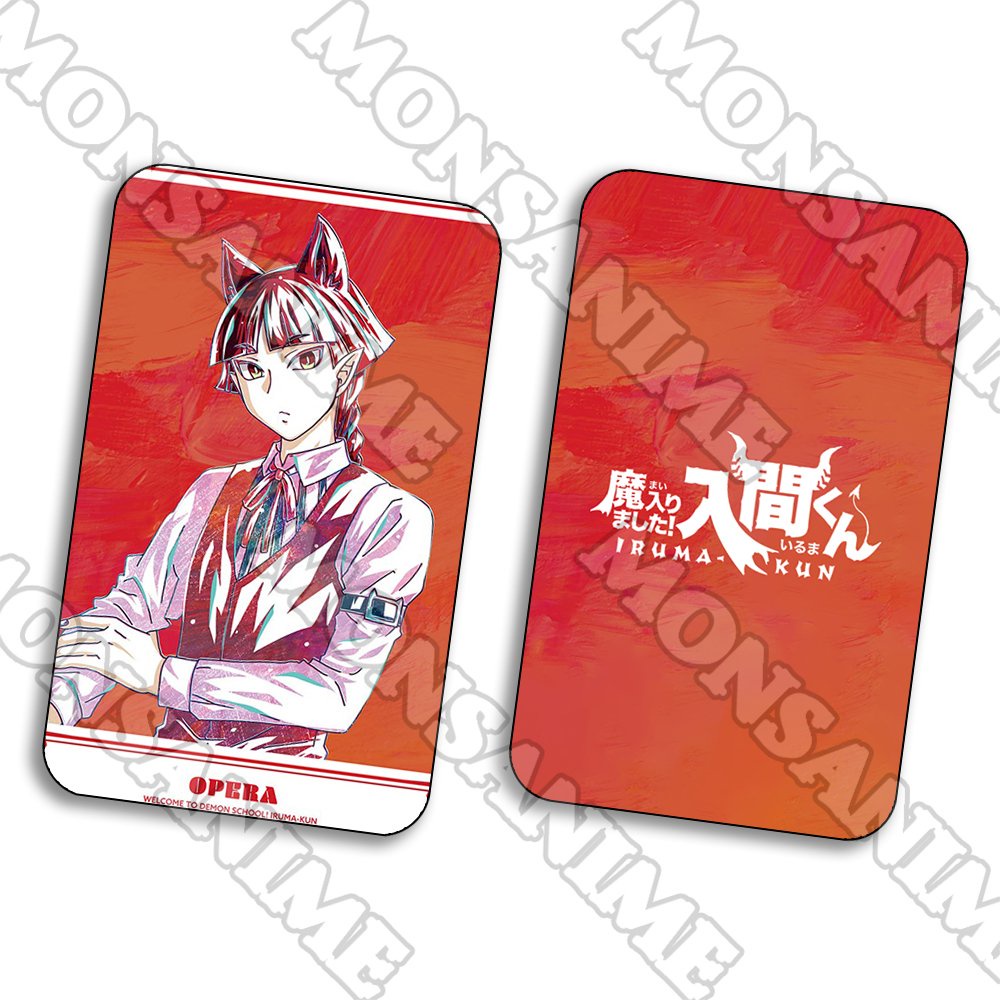 Ảnh card bo góc in hình Mairimashita! Iruma-kun Iruma giá đáo! ver MỘT MÀU thẻ bo viền 5*8cm anime chibi 1 tấm