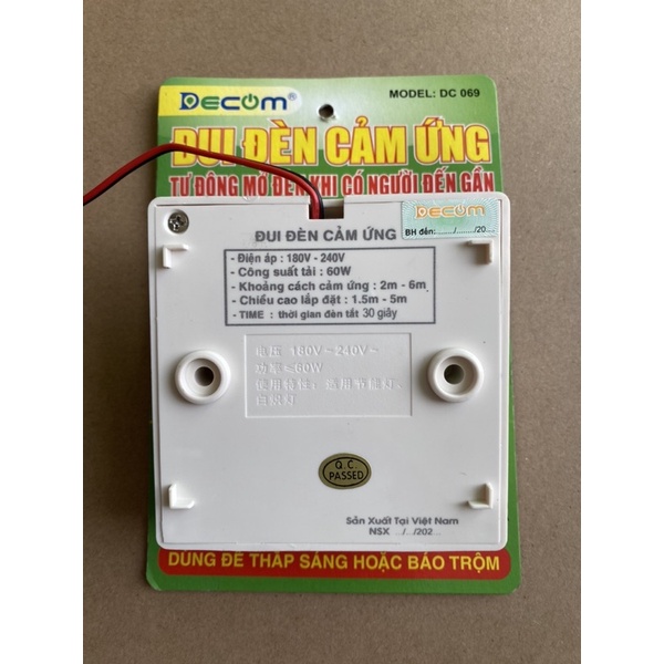 ĐUÔI ĐÈN CẢM ỨNG HỒNG NGOẠI