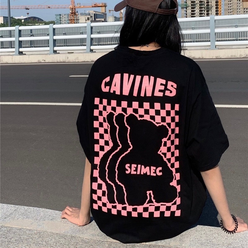 Áo Phông Nam Nữ , Áo Thun In Hình Gấu Sau Lưng Cực Yêu From Rộng Nam Nữ