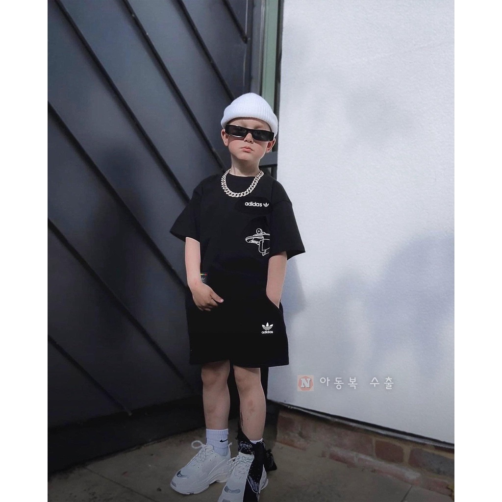 Bộ quần áo ADIDAS màu đen sành điệu,thể thao cho bé trai và bé gái  SHOP BÉ TÔM KIDS