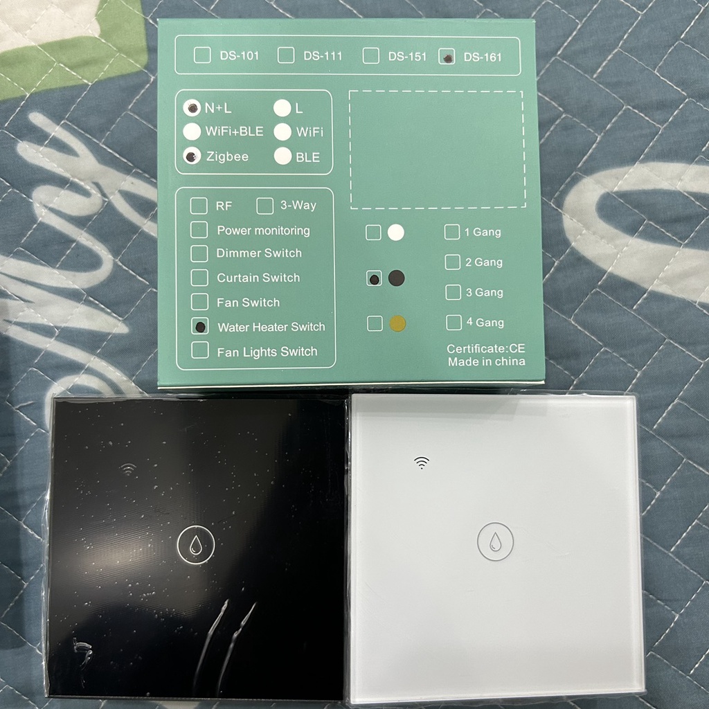 Công Tắc Bình Nóng Lạnh ZIGBEE TUYA, Màu Trắng Hình Vuông 20A Cài Đặt Hẹn Giờ