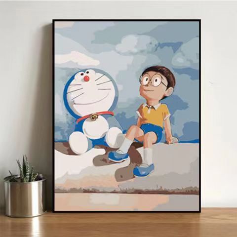 Nong Yang 30×40cm-tranh tô màu số hoá-nong yang tranh sơn dầu-painting with numbers-Tranh Sơn Dầu Số-Doraemon-vẽ thiếu nhi-quà tặng độc đáo-Tranh tô màu theo số
