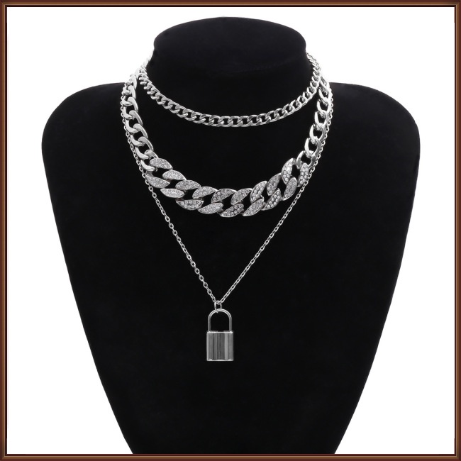 Vòng Tay / Dây Chuyền Mặt Ổ Khóa Hình Học Bằng Hợp Kim Phong Cách Cổ Điển Cho Nữ