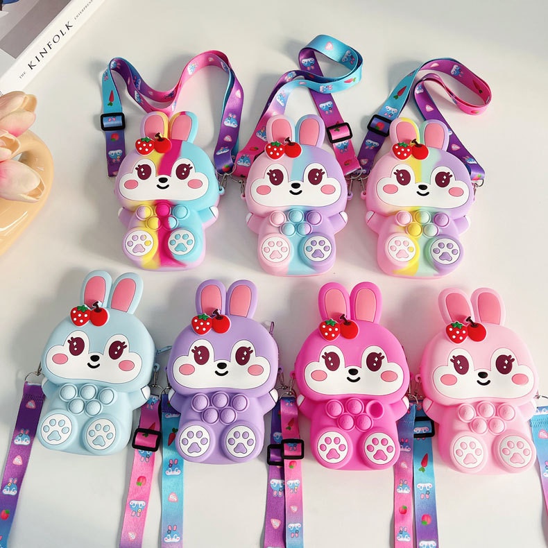 Túi đeo chéo pop it size to  hình thỏ dễ thuong, túi đeo thời trang cho bé _ Tingting