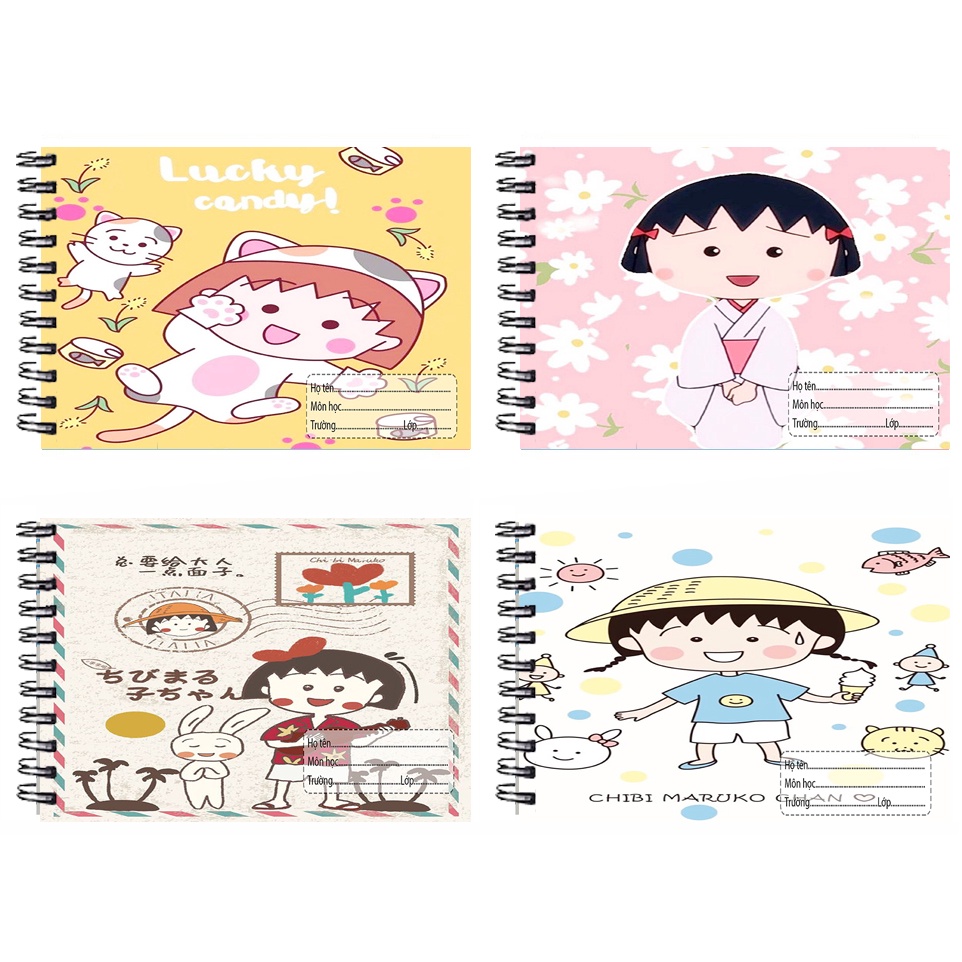 Vở vẽ maruko lò xo A4 VV4I24 20 tờ thần tượng kpop hoạt hình cute dễ thương