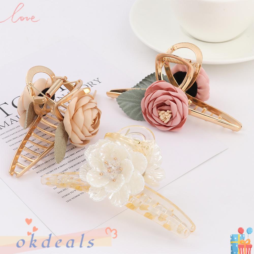 Kẹp Tóc Kim Loại Hình Hoa OKDEALS Thời Trang