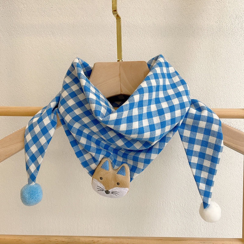Yếm Ăn Cotton Hình Tam Giác Thời Trang Thu Đông Hàn Quốc Dành Cho Bé