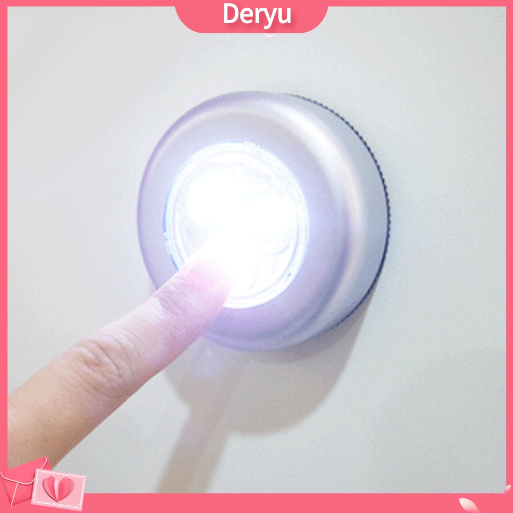 Đèn LED 3 Bóng Mini Không Dây Cảm Ứng Gắn Tủ Bếp Tiện Dụng