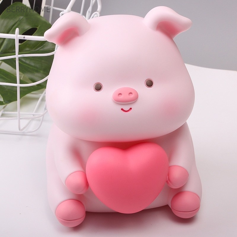 Phim Hoạt Hình Dễ Thương Con Heo Tiết Kiệm Hộp Bình Có Đèn Ngủ Trang Trí Nhà Cửa Trẻ Em Quà Tặng BerryHome~