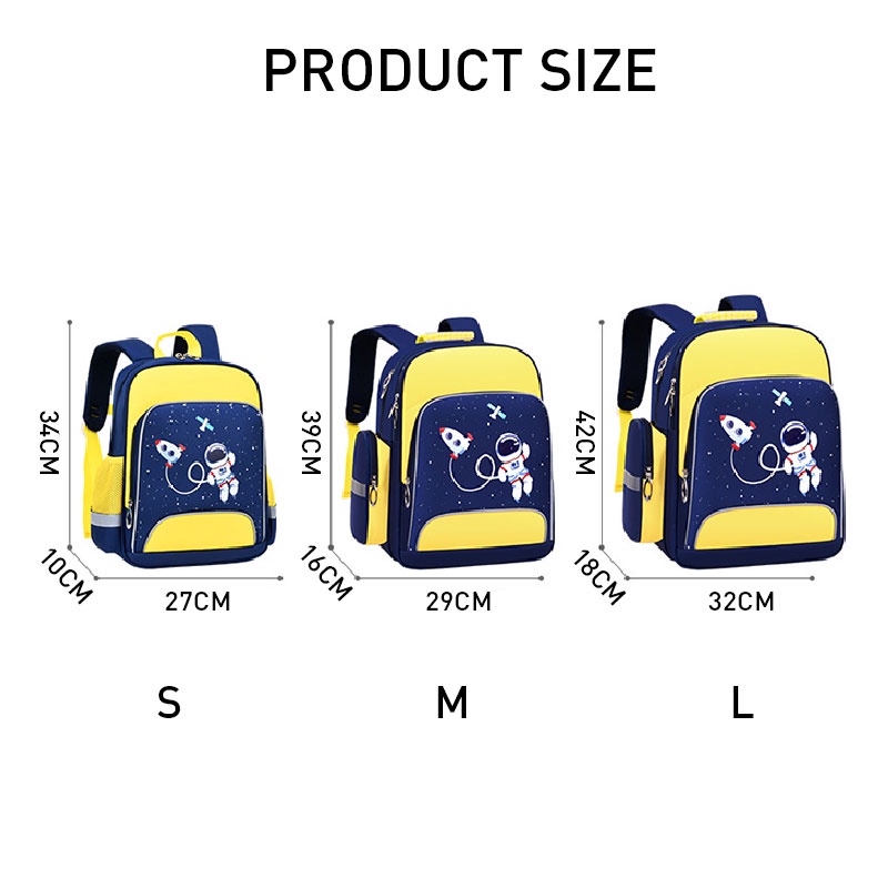 Ba Lô Đi Học Họa Tiết Phi Hành Gia Hoạt Hình Cho Bé Lớp 1-6