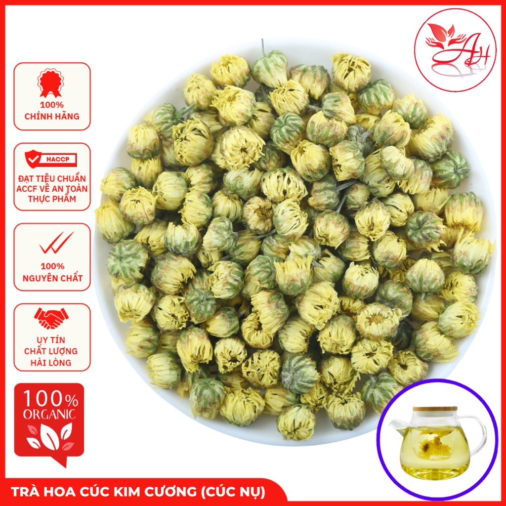 Trà Hoa Cúc Sấy Khô Nguyên Bông 100gr Cúc Nụ Kim Cương Thanh Nhiệt, Giải Độc, Mát Gan, Sáng Mắt
