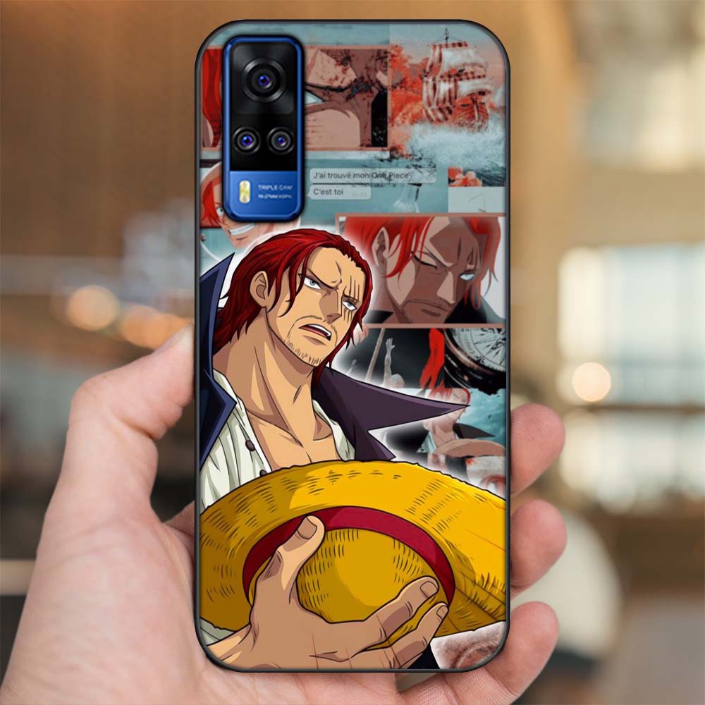 Ốp lưng Vivo Y51S viền đen in hình Shanks One Piece Đảo Hải Tặc