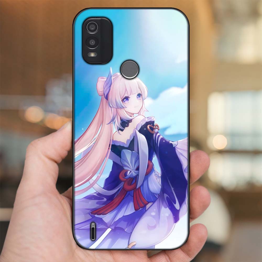 Ốp lưng Nokia C21 Plus viền đen in hình Sangonomiya Kokomi Genshin Impact
