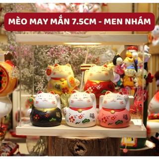 [Size 7.5cm] MÈO MAY MẮN MANEKI-NEKO MẪU MEN NHÁM CAO CẤP NHIỀU Ý NGHĨA
