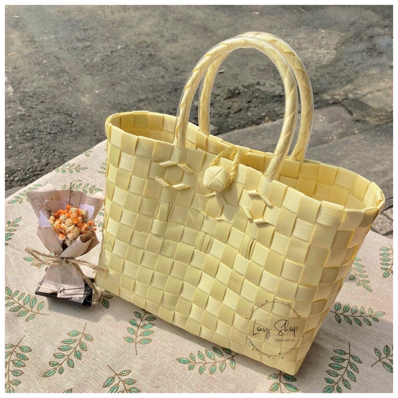 Túi xách đan tay -  Size 6 bé  - Làn nhựa