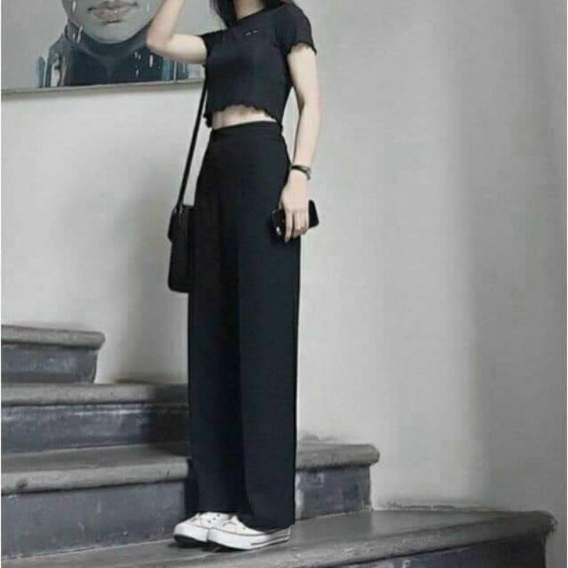 Quần dài ống suông phía sau lưng thun bigsize 60-95kg