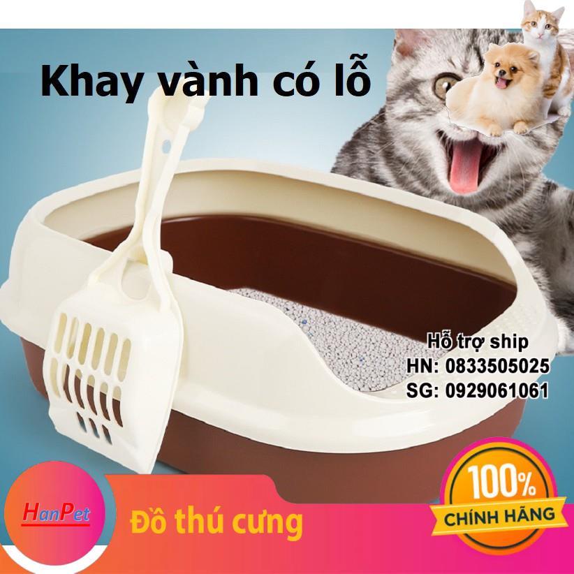 HCM - nhà vệ sinh cho mèo Dạng Khay đựng cát mèo (3 loại) MÀU NGẪU NHIÊN Tặng kèm xẻng xúc cho khay vệ sinh