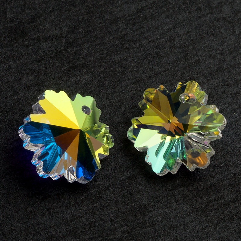 Túi 28 Hạt Pha Lê Hình Bông Tuyết 14mm Làm Trang Sức