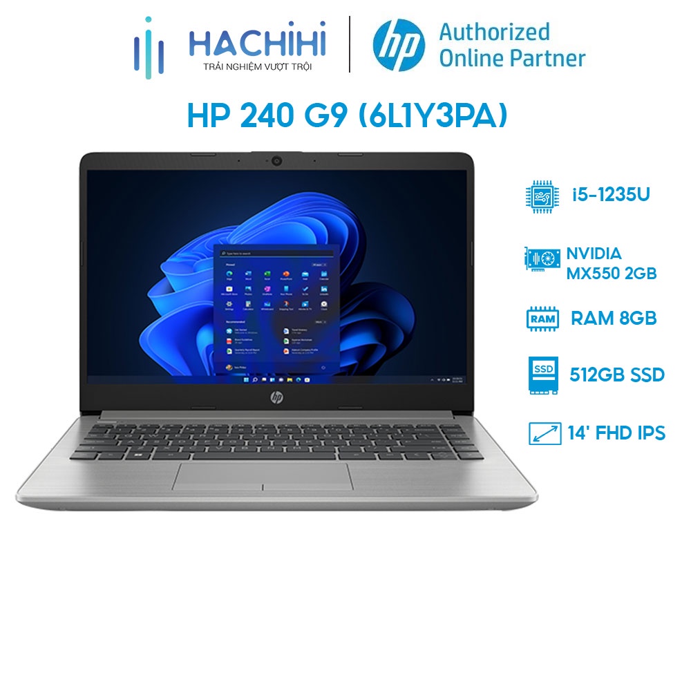 Laptop HP 240 G9 (6L1Y3PA) (i5-1235U | 8GB | 512GB | VGA MX550 2GB | 14' FHD | Win 11)