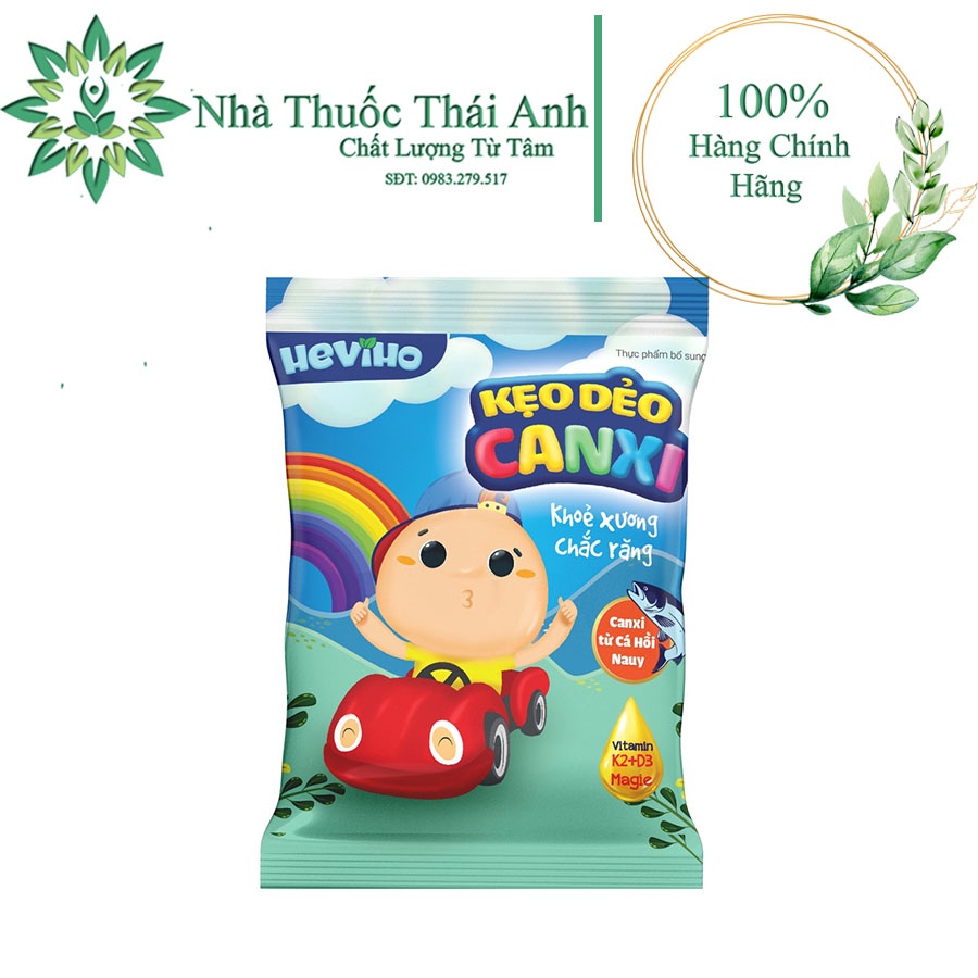 Kẹo Dẻo Canxi Heviho - Bổ Sung Canxi Cho Bé - Canxi Từ Cá Hồi Nauy - Gói 30g