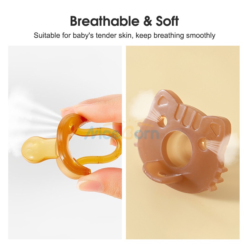 Niceborn Núm Ti Giả Ngậm Mọc Răng Bằng Silicon Mềm Kèm Hộp Đựng Kẹp Tiện Dụng Cho Bé Sơ Sinh