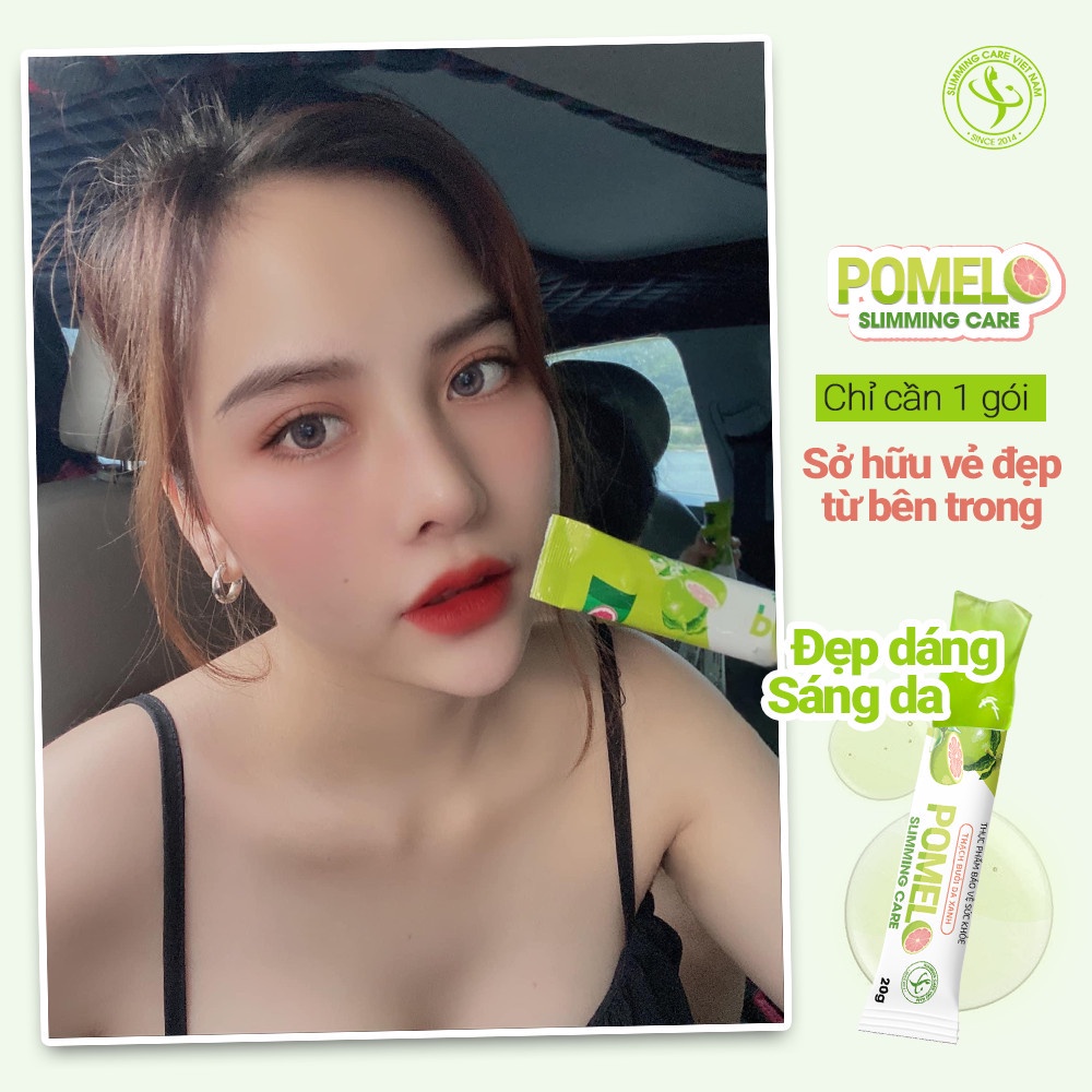 Thạch Bưởi Da Xanh Pomelo Slimming Care ĐẸP DÁNG – SÁNG DA, Giúp Thải Độc, Hộp 15 gói x 20ml - Gazumi Beauty