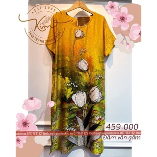 Đầm lụa vân gấm