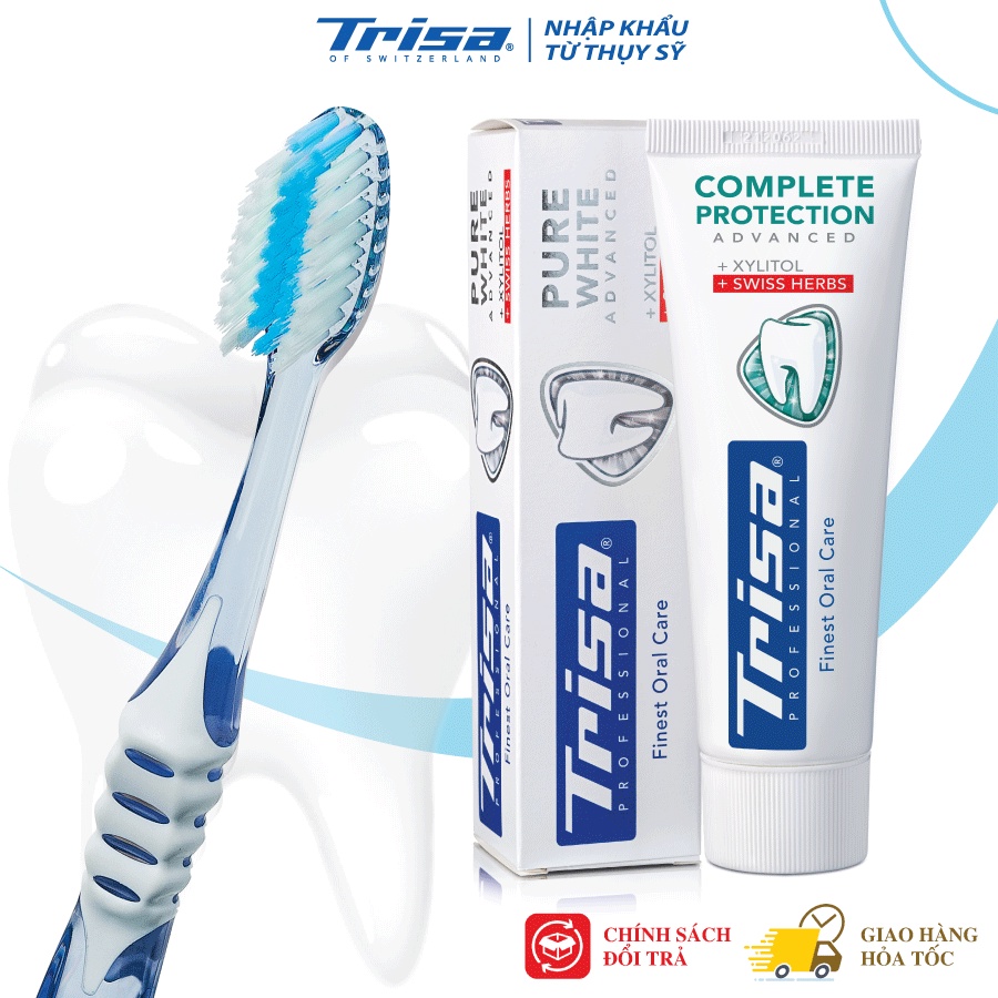 COMBO Kem Đánh Răng 75ml + Bàn Chải Niềng Răng Trisa Bracket Clean