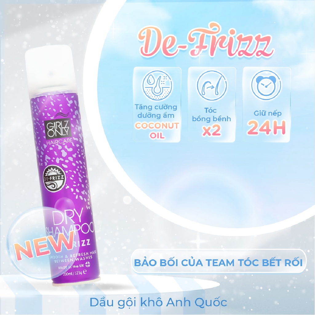 Dầu gội khô Girlz Only Dry Shampoo 200ml [Nhập Khẩu Chính Hãng 100%]