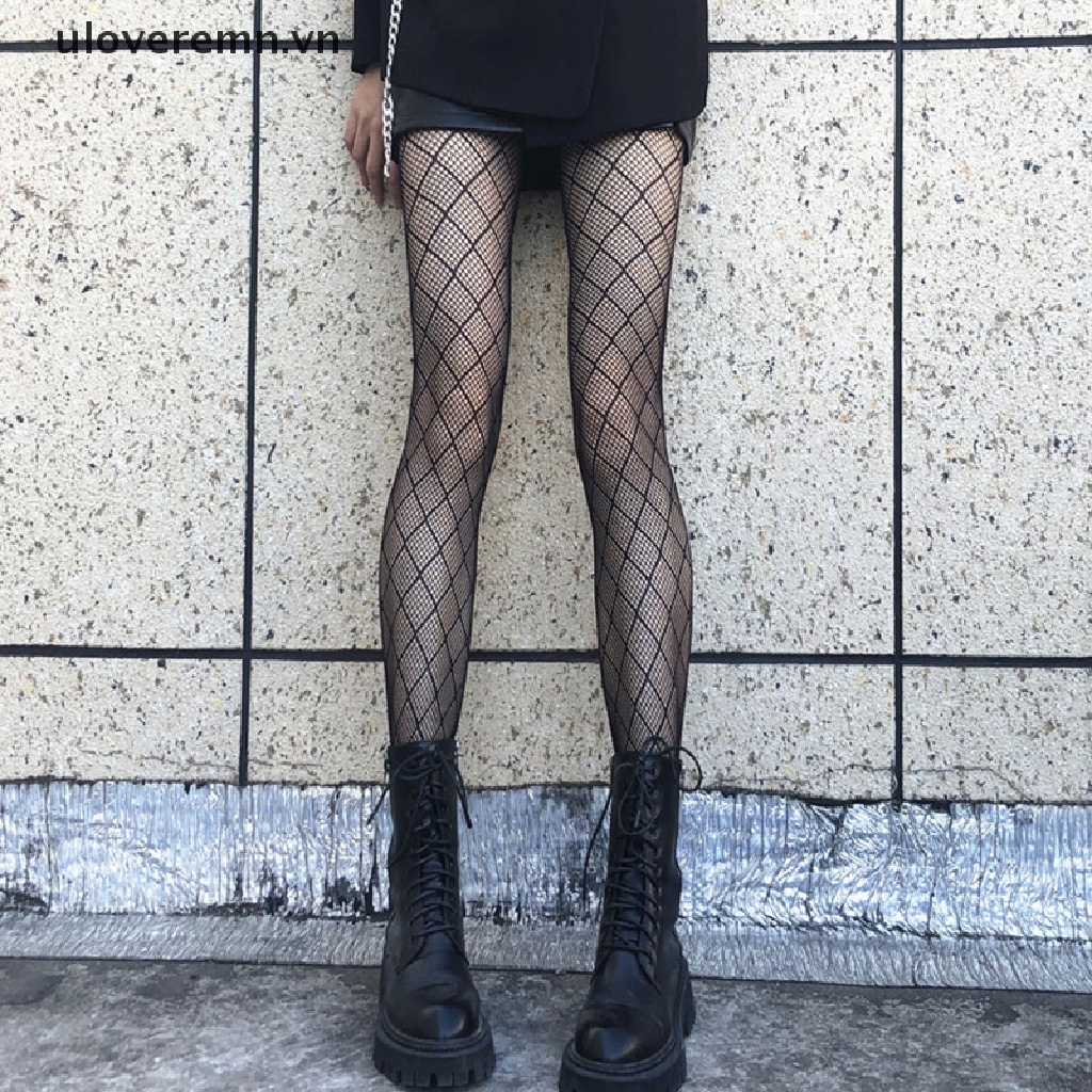 Quần Tất Lưới Kẻ Ô Vuông Đen Quyến Rũ Cho Nữ
