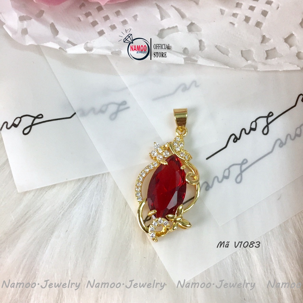 Mặt Dây Chuyền V1083 Khảm Đá Tinh Xảo, Phong Cách Trẻ Trung Cho Nữ Namoo Jewelry