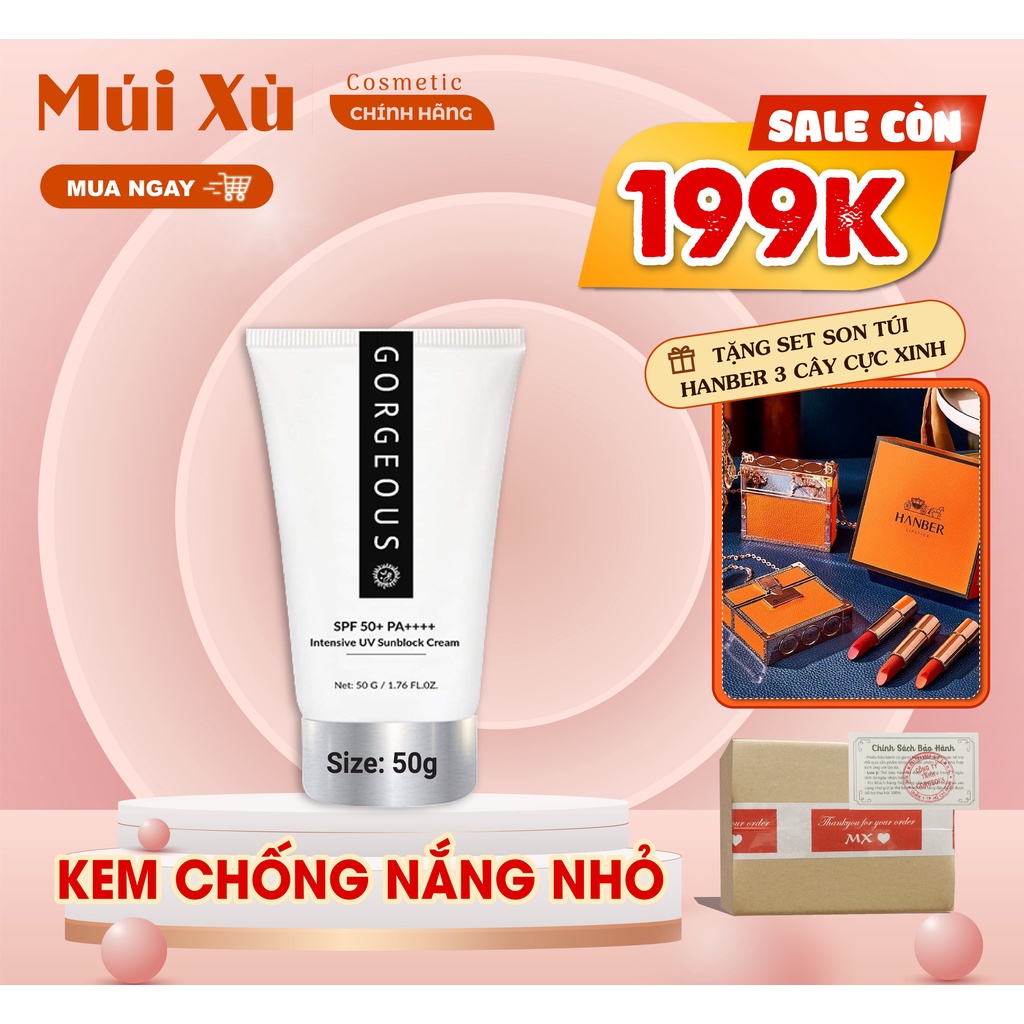 Kem chống nắng tặng quà 3 hộp body đỏ hoặc 3 son túi ( TONE TRẮNG MAKE UP)