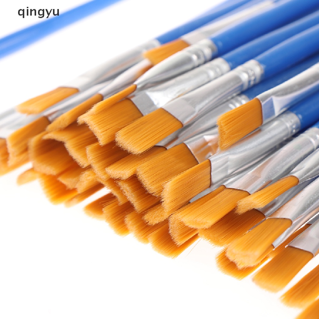 Qingyu Bộ 50 Cọ Sơn Phẳng Với Lông Nylon Nhỏ Cho Chi Tiết Paing PLI