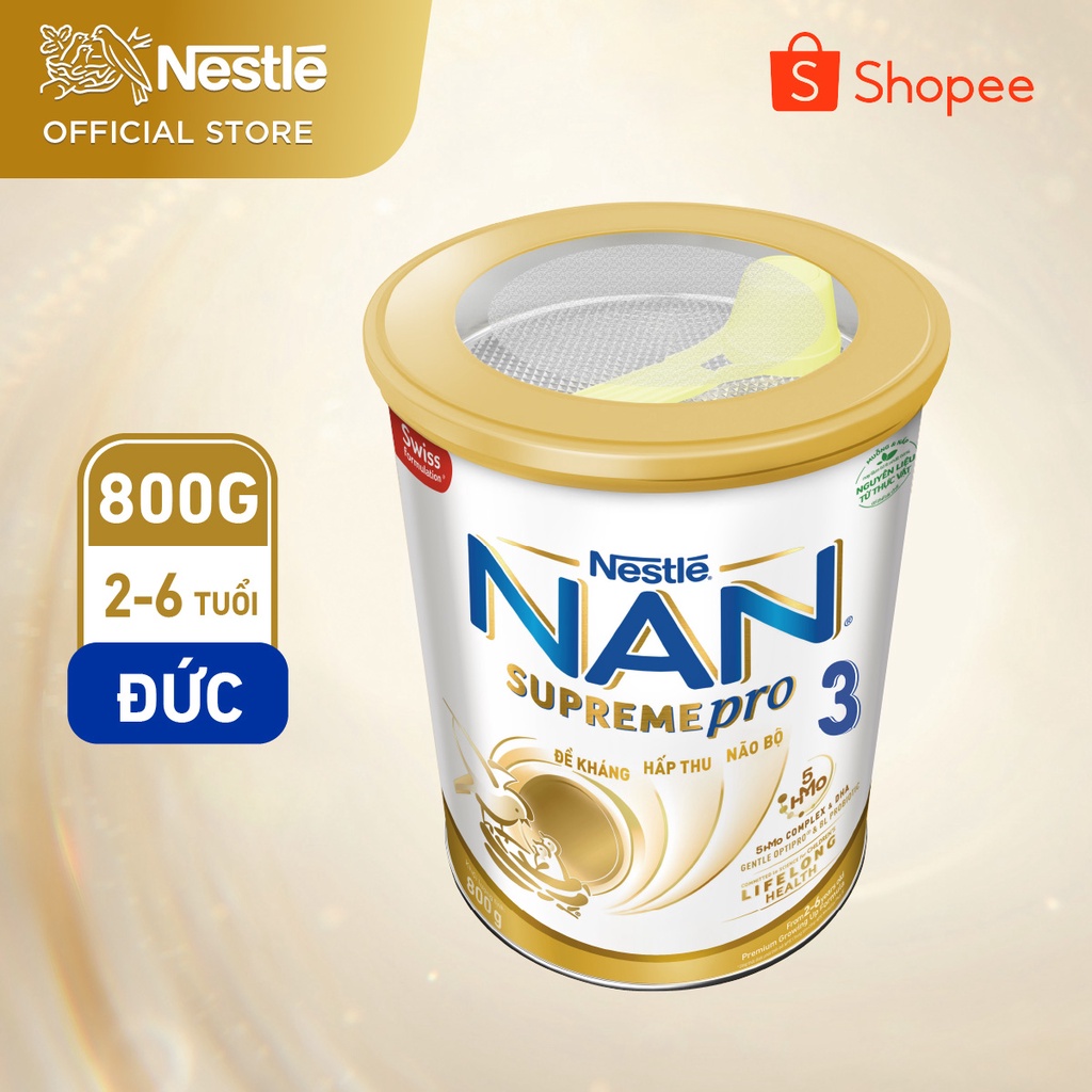 [Tặng 01 Nồi hầm đa năng ] Combo 4 lon Sữa dinh dưỡng công thức Nestlé NAN SUPREMEPRO 3 lon 800g