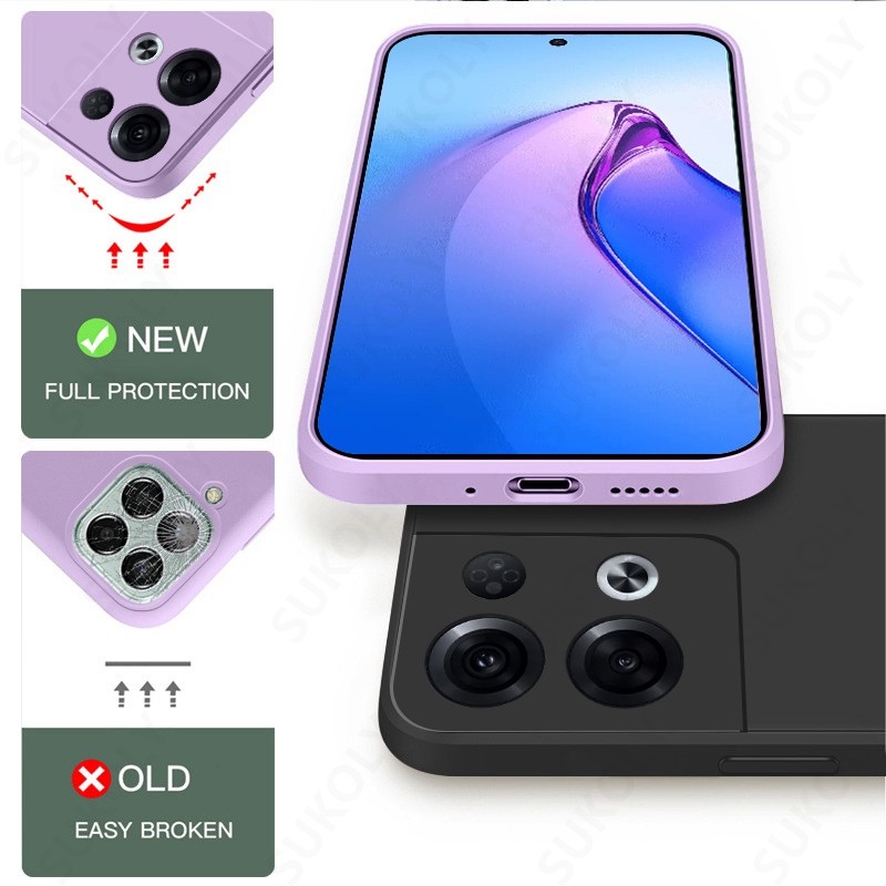 Ốp Điện Thoại Silicon Dẻo Vuông Chống Sốc Cho Oppo Reno 8T 5G Reno 9 Pro Plus + Reno9Pro Reno8 T 4G 5G