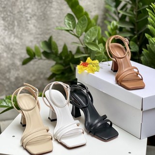 Sandal dây mảnh 7p - dép sandal nư cao gót da mềm êm chân
