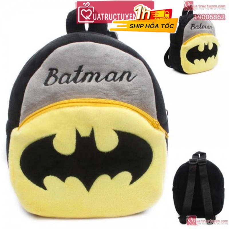 Balo siêu nhân người dơi Batman, balo cho bé trai 1-3 tuổi vải siêu mềm (loại nhỏ)