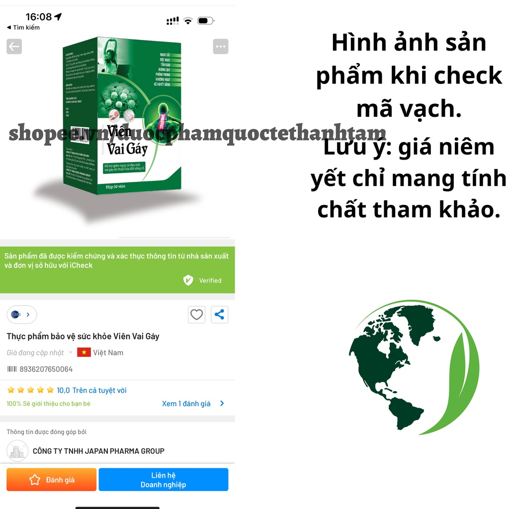Viến uống Cổ Vai Gáy giúp giảm nguy cơ đau mỏi vai gáy cho dân văn phòng - Hộp 30 viên