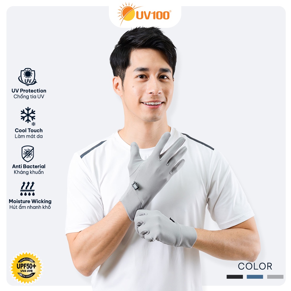 Găng tay chống nắng kháng khuẩn thiết kế lật ngón UV100 KC 20364