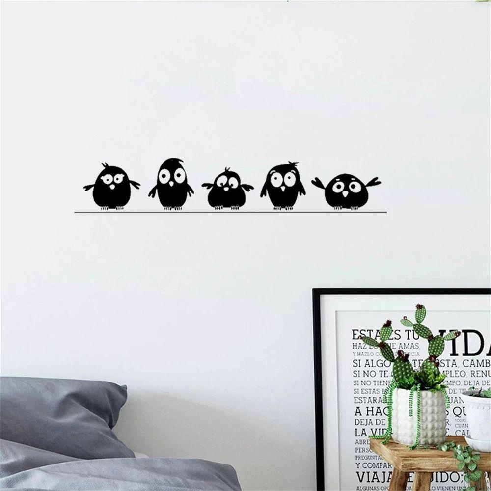 Sticker Dán Tường Chống Thấm Nước Họa Tiết Chim AUGUSTINE 3D Dễ Thương Để Trang Trí Phòng Khách