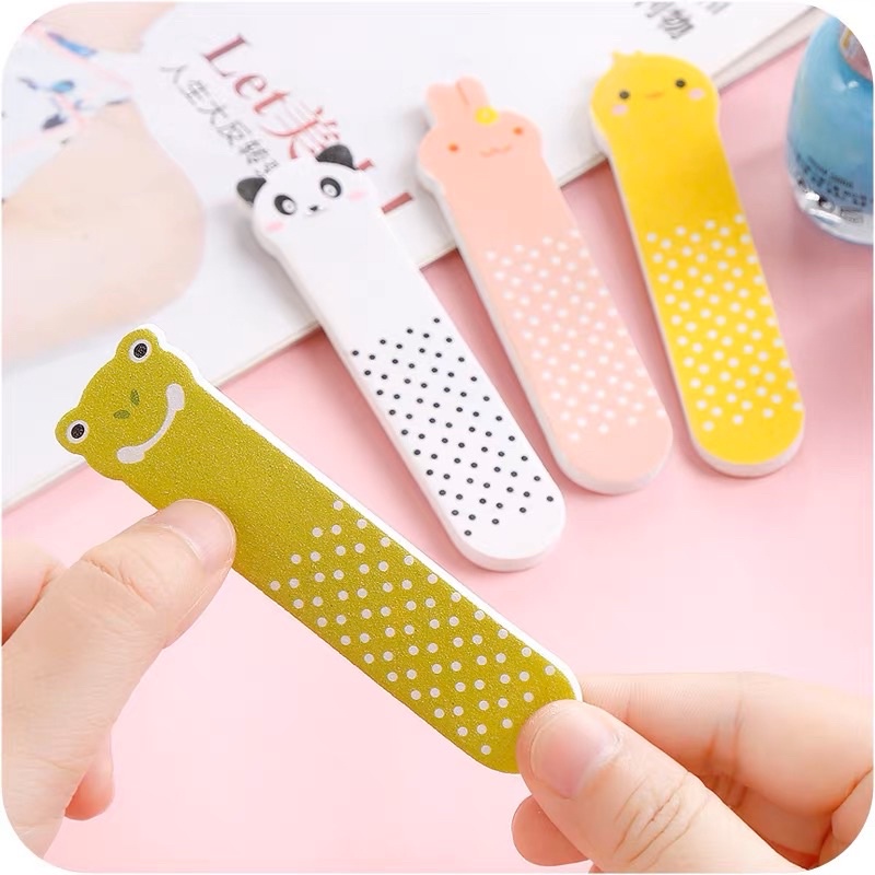 Dũa móng tay mini hình động vật 2 mặt, dũa nail box