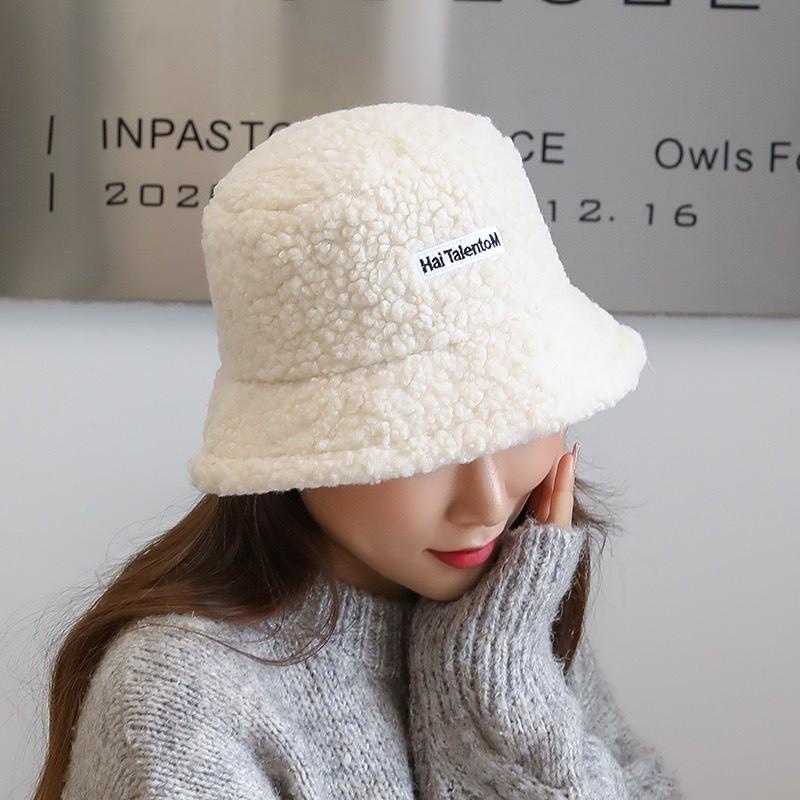 Mũ lông cừu FM STYLE kiểu dáng bucket phong cách Hàn Quốc nón tai bèo vành tròn cụp nữ nhiều màu 22121416
