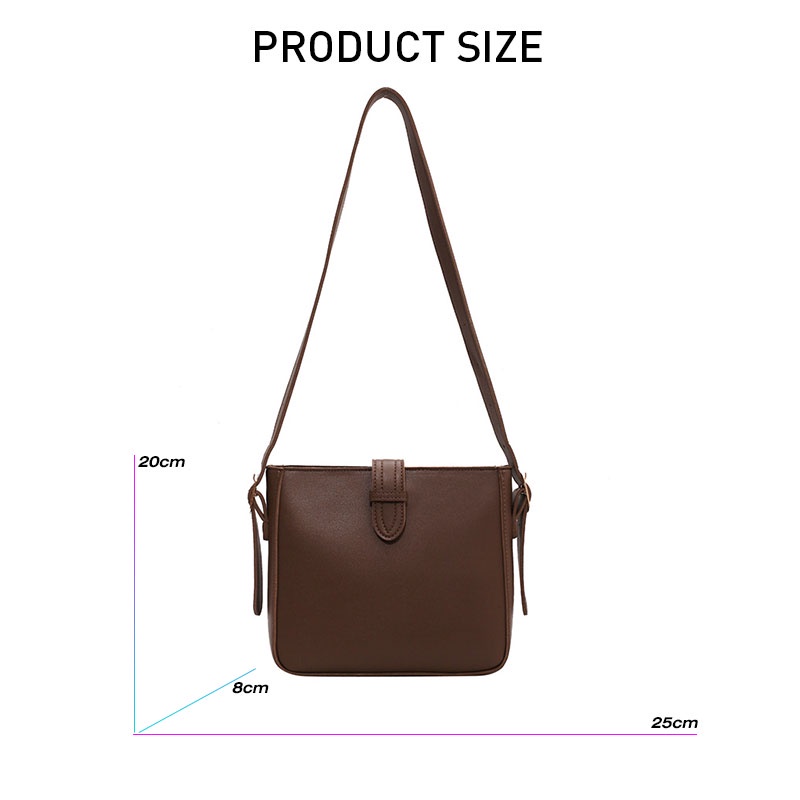 Menas Túi Đeo Vai Bằng Da PU Trơn Màu Thời Trang Mới Cho Nam