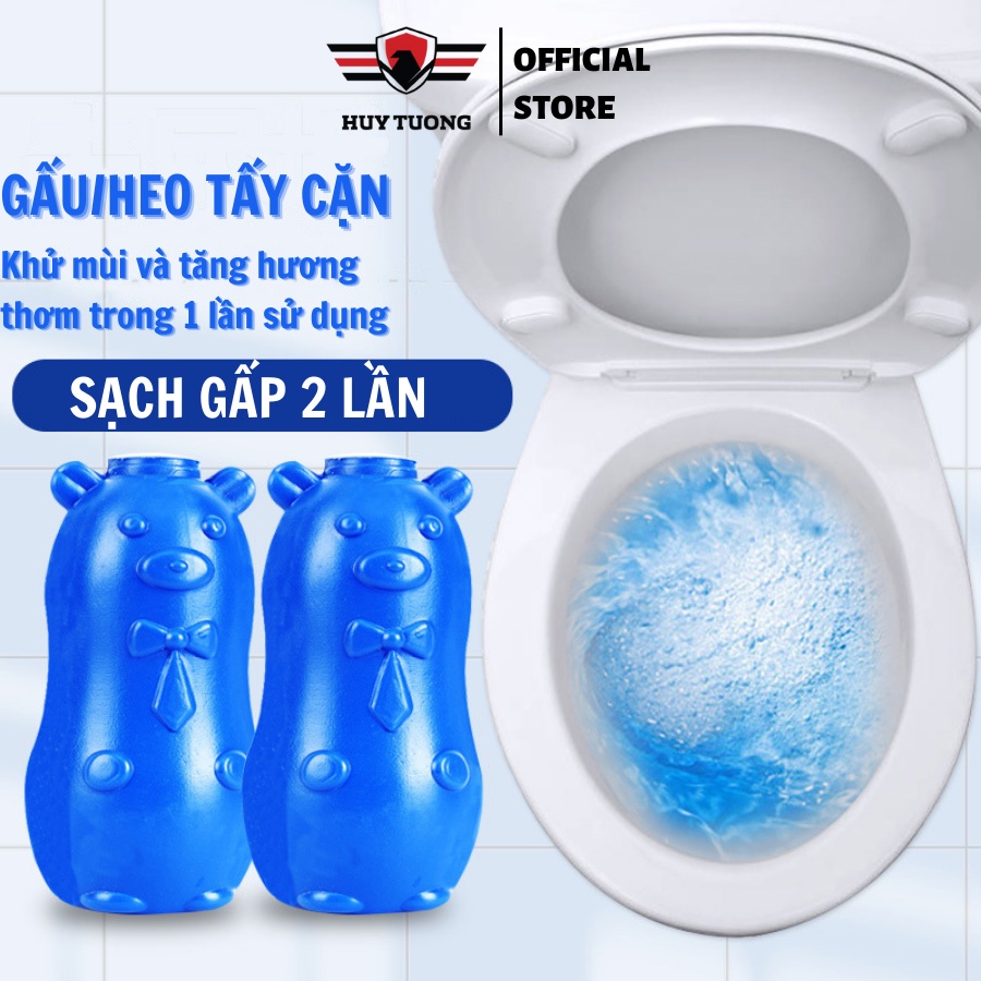 Lọ thả bồn cầu hình HEO/GẤU, diệt khuẩn khử mùi tẩy sạch các mảng bám toilet - HUY TUONG